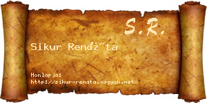 Sikur Renáta névjegykártya